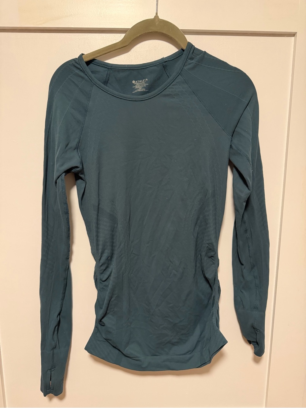 Athleta Teal-Blue Long Sleeve Crew Top
